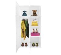 Armario Vestidor Modular Cube Boxed Simply | Nyana Home | 8 Cubos/Puertas | Vestidor Personalizable | Organización del Hogar | Perchero y/o Zapatero | Medidas: 147x75x47 cm (Blanco)