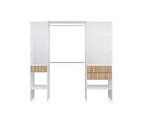 Armario vestidor nitza blanco artik (blanco mate) - natur x 187 x 40 cm