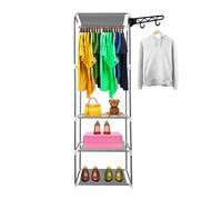 Armario vestidor static nyana home 170x55x35 cm 3 baldas, 1 barra superior, 1 colgador lateral blanco