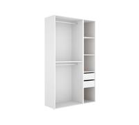 Armario vestidor suit dos barras y 4 compartimentos blanco/natural 205x119,5x45 cm