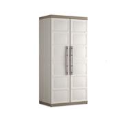 Armario xl alto de resina excellence 89x182x54cm beige y gris