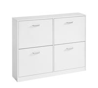 Armario Zapatero con 4 Estantes 24 x 105,5 x 82,7 cm Blanco Nieve