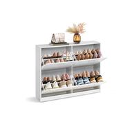 Armario Zapatero con 4 Estantes 24 x 105,5 x 82,7 cm Blanco Nieve