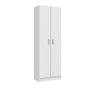 Habitdesign Armario Zapatero 2 Puertas 6 Estantes, 180x59x37 (AltoxAnchoxFondo - en cm), Armario Multiusos 2 Puertas 6 Estantes, Color Blanco Mate