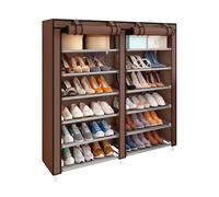 Armario zapatero tela con puertas cremallera 110x120x30 cm