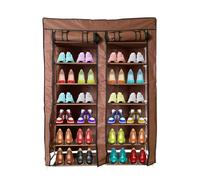 Armario zapatero tela para zapatos con 2 puertas con cremallera 125x92x28.5cm, 28 pares.