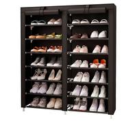 Armario zapatero tela para zapatos con 2 puertas con cremallera 125x92x28.5cm, 28 pares.