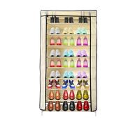 Armario zapatero tela para zapatos con puerta con cremallera y bolsillos laterales 160x88x30cm, 27 pares.