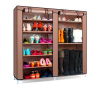 Armario zapatero tela para zapatos y botas con puertas cremallera 110x120x30 cm