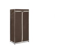 Armarios 2 piezas marrón 75 x 50 x 160 cm con marco de hierro y funda para | Juego de 2 armarios, diseño plegable, poliéster transpirable, deslizadores, montaje sin herramientas, barra de ropa