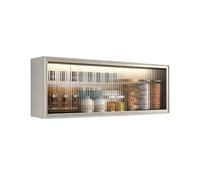Armarios De Almacenamiento Cocina De Aluminio Nido De Abeja Portaeppicas Estante Puertas De Vidrio Templado Capacidad De Carga: 25kg para Cocina Baño Balcón Sala De Estar(60x22x30cm)