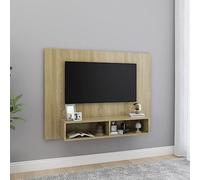 Armarios de almacenamiento para sala de estar, muebles modernos, armarios de TV, estanterías de TV, armario de pared de roble Sonoma, 120 x 23,5 x 90 cm, material de madera para salón, dormitorio, etc