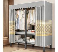 Armarios Para Dormitorio,Grande Armarios De Tela Para Ropa,Ropero Portátil,Perchero Independiente,Marco De Tubo De Acero Con Barra Colgante Para El Hogar,Guardarropa Para Vestidor(242cm/95.3in)