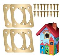 Armarios Para Pájaros, Depredador de Cobre 2x2 Pulgadas | Paneles De Aviario Para Pájaros Azules Orientales, 0.18 LB, Protector De Agujero De Nido De Metal Con 16 Tornillos Para Disuadir A Los Escudos