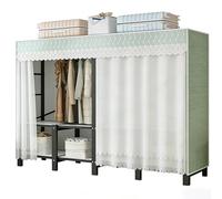 Armarios Portátil Grande,Guardarropa Plegable Portátil Con Cubierta Resistente,Perchero De Almacenamiento,Metal Ropero De Ropa Independiente,Armariospara El Hogar Y El Dormitorio(Green,210cm/82.7in)