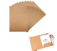 Armastuse 10 Piezas Carpetas de Papel Kraft A4,Carpetas de Cartón para Documentos Subcarpetas Simples, Carpeta de Presentación para Escuela Oficina Hogar (Marrón)