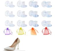 Armastuse 16 pares de protectores trasparentes para tacón alto, para bodas o eventos al air, para competiciones, bodas, ocasiones formales, transparente(XS, S, M, L)
