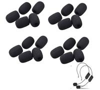 Armastuse 20 Piezas Esponja Microfono,Espuma Microfono,Mini Cubiertas De MicróFono De Espuma,Para MicróFonos PequeñOs,Auriculares Lavalier,Mini TamañO(Negro)