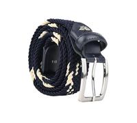 Armata di mare Cinturón Elástico Trenzado para Hombre y Mujer, con Inserciones de Piel Auténtica, Caja de Regalo