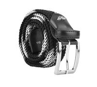 Armata di mare Cinturón Elástico Trenzado para Hombre y Mujer, con Inserciones de Piel Auténtica, Caja de Regalo