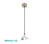 Armazón colgante para lámpara 3xe27 acabado cuero m10 10x10x10 cm, s