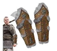 Armbands - 1 par de guanteletes Medievales, Accesorio de Costight Knight Retro, protección de Brazo de Cuero Falso Duradero | Combate Punfs for Men Women Renaissance Celebration Spectacle