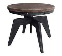 Armen Living Dayton Mesa de café Redonda Pino y meetal, Metal, Gris Industrial, Coffee Table