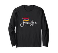Armenia Familia - Bandera Armenia Heritage Word Art Manga Larga