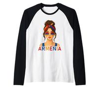 Armenian Girl Armenia Flag Armenian Girlfriend Wife Camiseta Manga Raglan