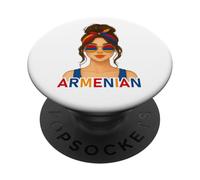 Armenian Girl Armenia Flag Armenian Girlfriend Wife PopSockets PopGrip Adhesivo