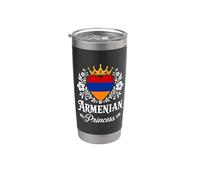 Armenian Princess Armenia Flag Proud Armenian Girl Vaso térmico de acero inoxidable de doble pared