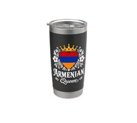 Armenian Queen Armenia Flag Proud Armenian Woman Vaso térmico de acero inoxidable de doble pared