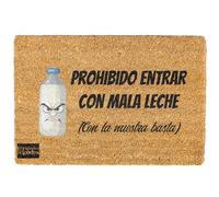 Armiprint Felpudo “Prohibido Entrar con Mala Leche” 70×40 · Hecho en España · Coco Natural Antideslizante · Caricatura Botella Enfadada · Impresión Duradera