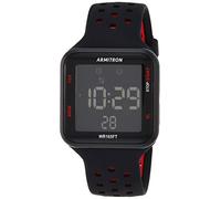 Armitron Sport 40/8417 Reloj Deportivo Digital Unisex con cronógrafo y Correa de Silicona, Negro/Rojo