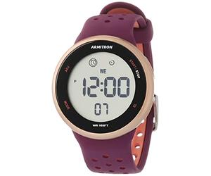 Armitron Sport 40/8423 Reloj Deportivo Digital Unisex con cronógrafo y Correa de Silicona, Morado/Negro