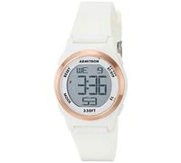Armitron Sport 45/7102 Reloj Deportivo Digital con cronógrafo y Correa de Resina, para Mujer, Blanco/Oro Rosa