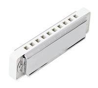 Armnica de 10 Agujeros, Arpa de Llave Blues Ab, Instrumento Musical de Viento, Prctica para Principiantes con Caa de Bronce Fosforado, para Principiantes (WHITE