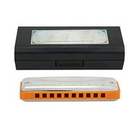 Armnica de blues, 10 agujeros Mouthorgan G Key Acero inoxidable Resina ABS Redondeada en la boquilla Color transparente brillante Poseer Hermoso sonido Instrumento de viento(naranja