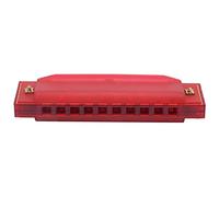 Armnica de Plstico Translcido de 10 Agujeros con Caja de Almacenamiento para Nios y Amantes de la Msica (Rojo oscuro