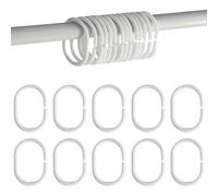 Armo® - 24 Ganchos de plástico en Forma de C para Cortina de Ducha, Color Blanco, 24 Unidades
