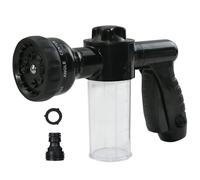 Armo® - Pistola pulverizadora multifuncional para manguera de jardín con 8 modos ajustables, dispensador de jabón integrado para lavado de coches, jardinería, césped, plantas, mascotas (negro)