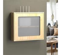 Armoire de Rangement murale en Bois massif pour routeur Wi-Fi, Avec Porte magnétique et Sans perçage. Idéale pour le Salon. Dimensions : 47,5 x 37,5 x 10 cm.