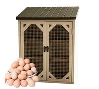 Armoire de stockage d'œufs - Boîte en bois de ferme avec fenêtre en treillis métallique à double porte, organisateur rustique de 35 cm | Support de comptoir de garde-manger de cuisine, pour la collect