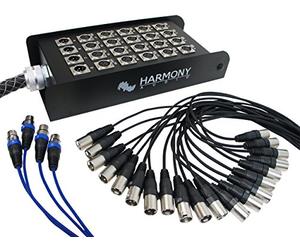 Armonía Audio ha-sb2450 Pro Stage XLR Cable de serpiente caja 24 canal - 50 pies (20 enviar, 4 Returns)