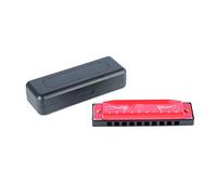 Armónica, 10 Hoyos 20 Tune C Key Instrumento Musical De órgano Bucal Estándar Profesional Con Estuche Para Adultos, Profesionales, Principiantes(Rosa)