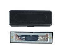 Armónica, 10 hoyos C Key 20 Tune Professional Estándar Estándar Instrumento musical de acero inoxidable con estuche para adultos, profesionales, principiante (Plata)