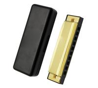 armónica Armónica Armónica De 10 Orificios Y 20 Tonos, Adecuada Para Entusiastas De La Música, Instrumento Dorado/plateado (Color : Gold)