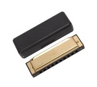 armónica Armónica CG Key De 10 Agujeros Y 20 Notas Para Principiantes Que Aprenden A Tocar El Instrumento Armónica De 10 Agujeros (Color : Gold-C tone)