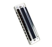 Armónica Armónica de blues de 10 agujeros, instrumento de viento de madera, calidad de sonido estándar, rejilla de Piano blanca (Color : A)