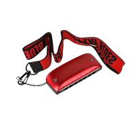 Armónica Armónica De Blues De 7 Agujeros En Si Bemol Con Llave CDG Aleación De Aluminio Y Magnesio Con Correa Para El Cuello(Red C Key)